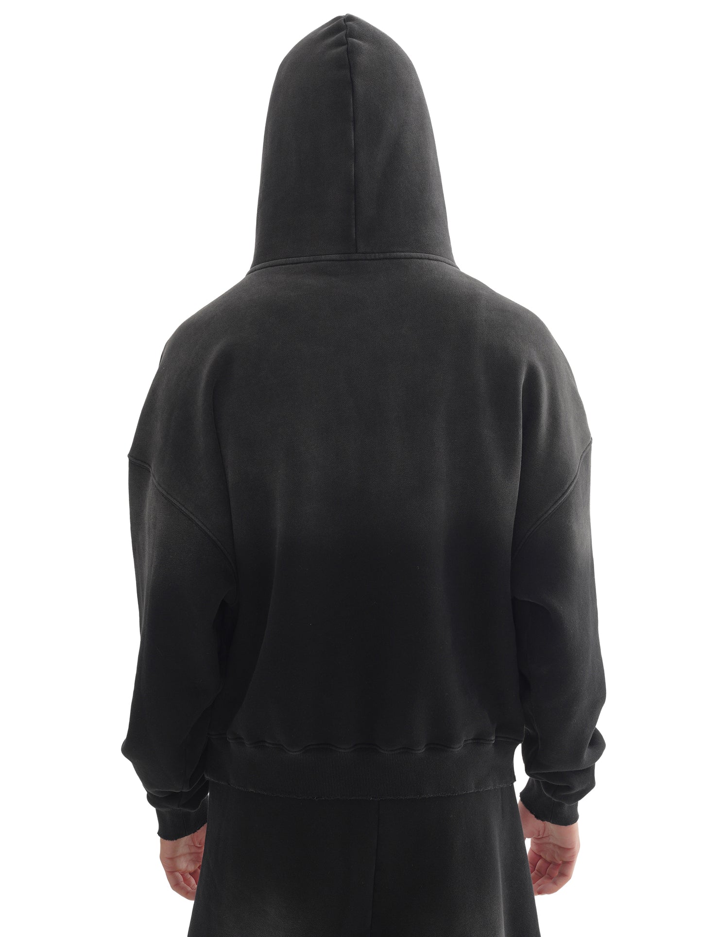 SECTION BRUGHIERA TRACK Frayed Sunfade Boxy Fleece Hoodie