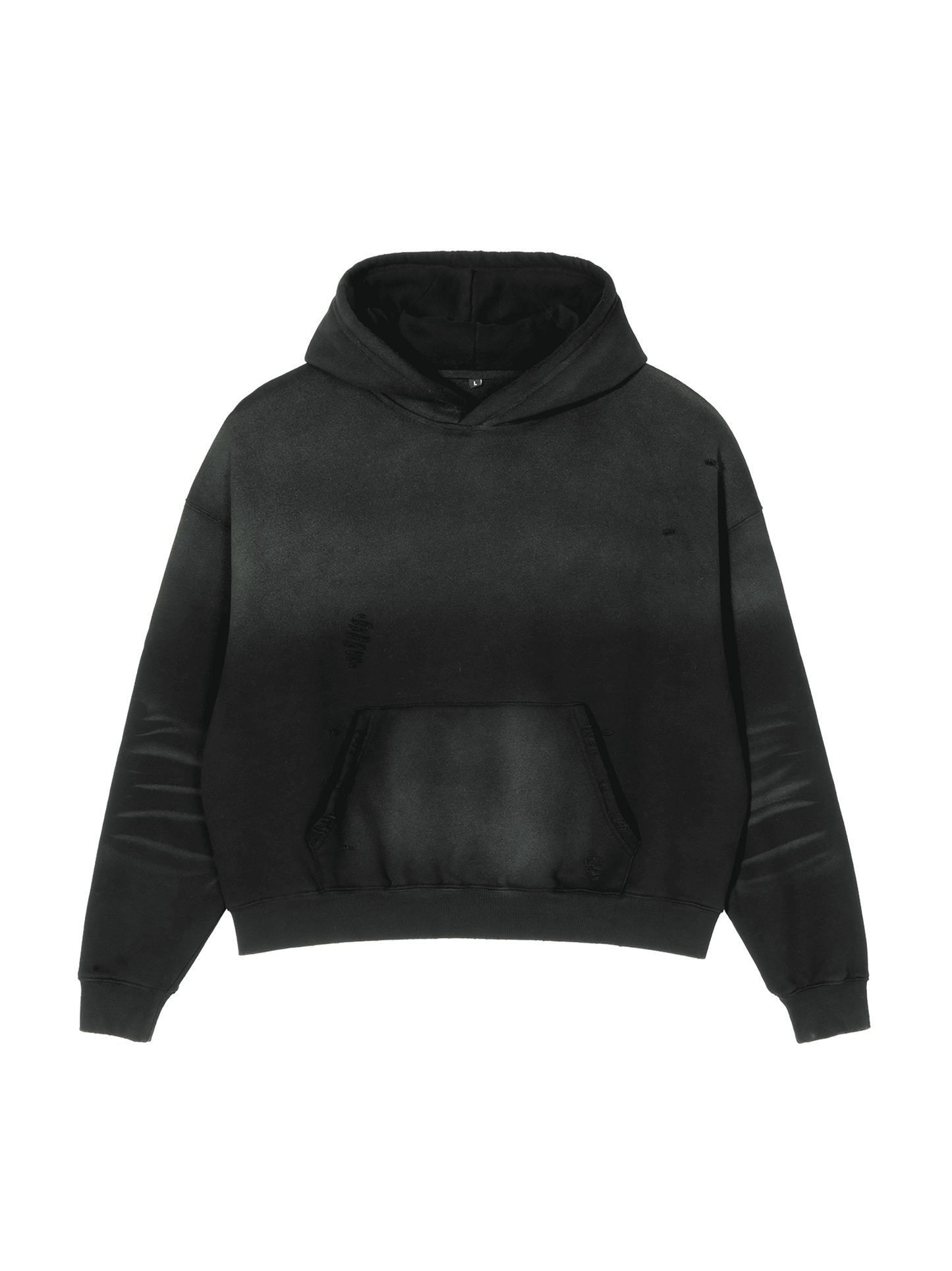 SECTION BRUGHIERA TRACK Frayed Sunfade Boxy Fleece Hoodie